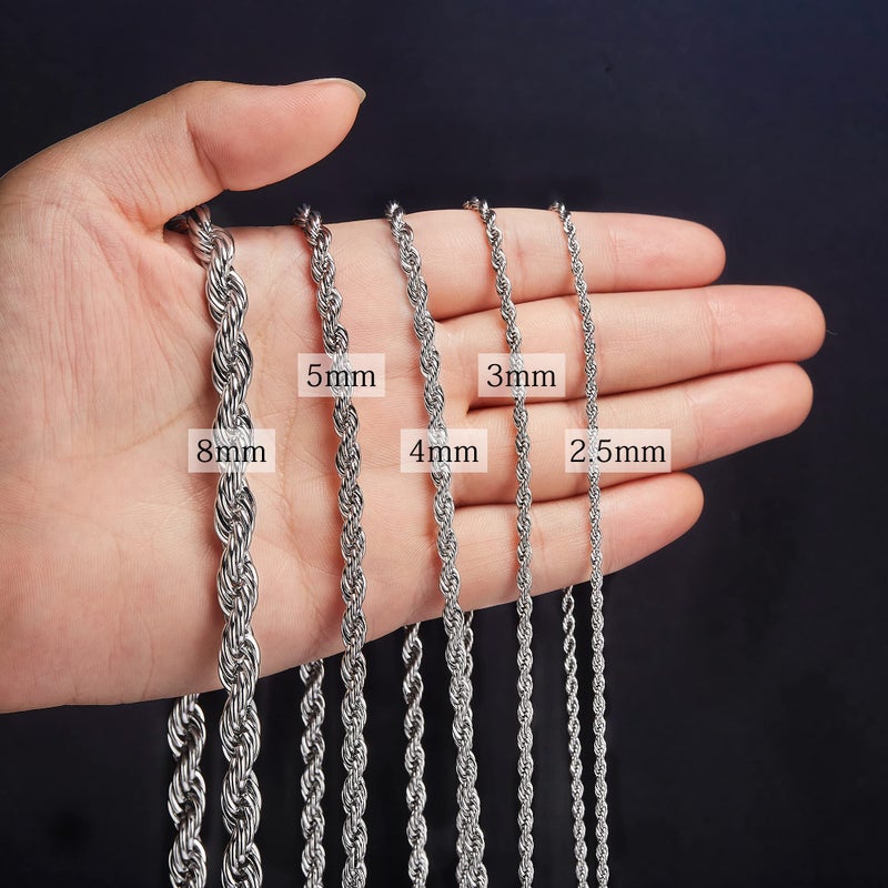 HolyFast Twist Chain Necklace - Stainless Steel Rope Jewelry for Men & Women - Image 5